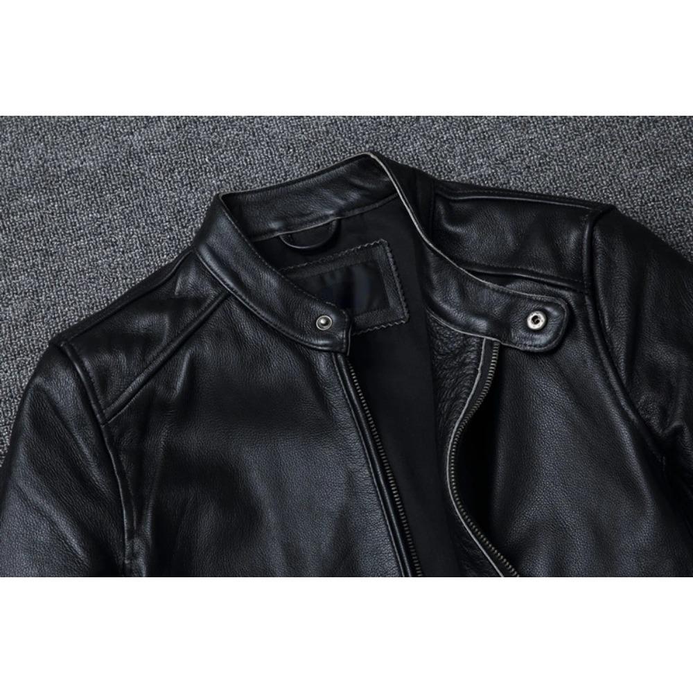 Chinese Size Spring Natural Genuine Calf Skin Leather for Man Slim Fit Male Coat Men Real Cowhide Coats Fashion Clothing Male Clothes Autumn