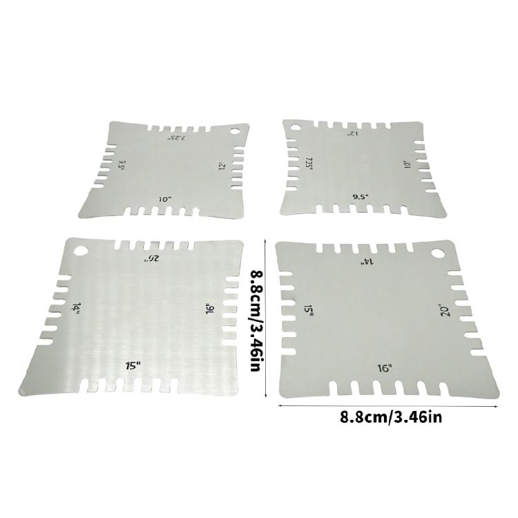 4Pcs Guitar Notched Gauge Ergonomic Guitar Setup Tools Metal Fretboard Measuring Tool for Bass Acoustic Guitar