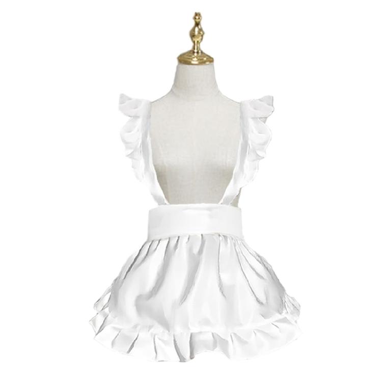 Costume Grembiule da Cameriera Grembiule da Cameriera Arricciato Regolabile per Halloween Cosplay Donna Grembiule da Cucina Grembiule da Cucina Grembiule da Servizio