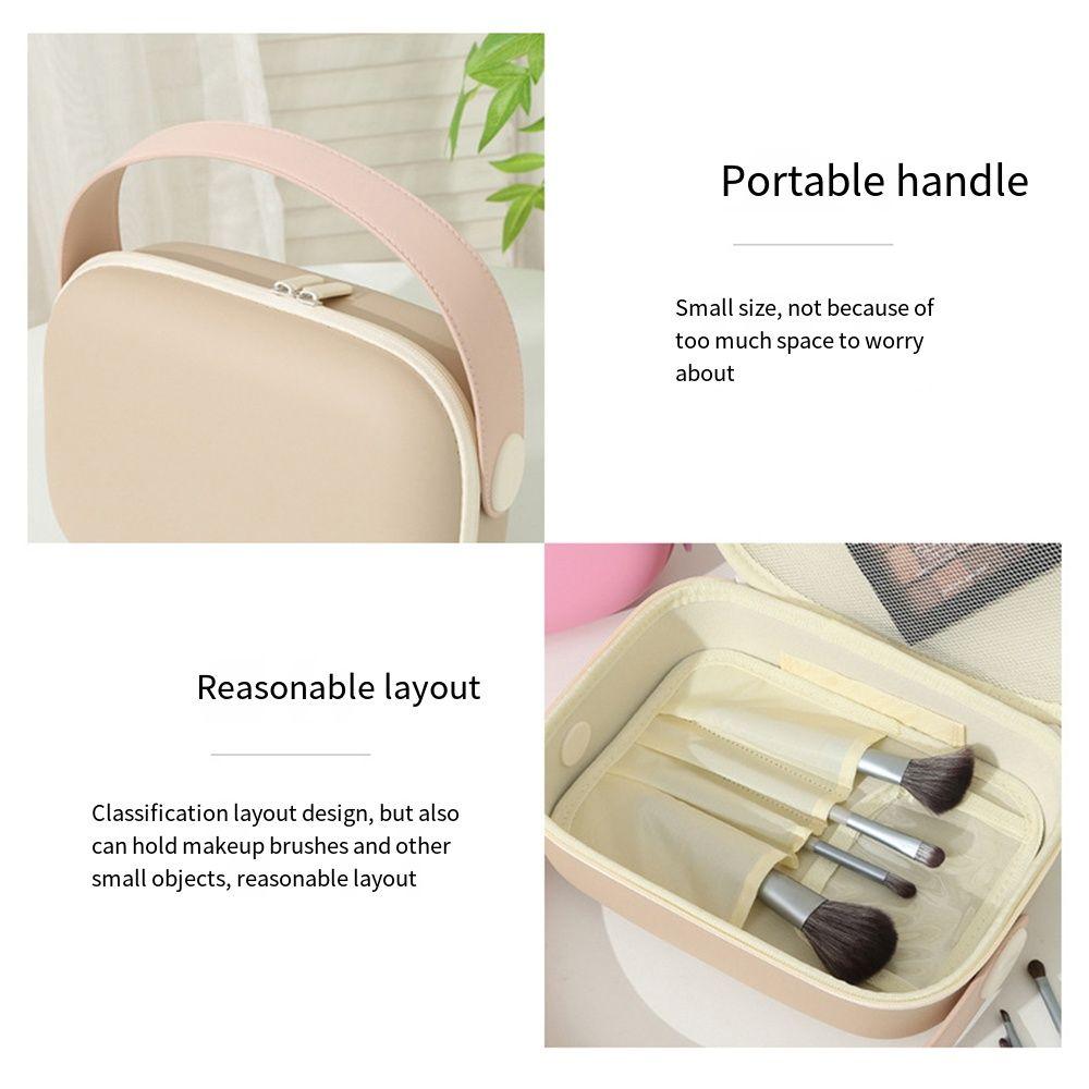 Candy Color PU Cosmetic Bag Waterproof Portable Tote Bag Simple Wash Storage Bag  Women