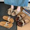 With skirt bag head and half slippers, women wear thick-soled autumn new one-pedal lazy single shoes
