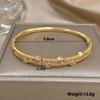 Bracciali Bangle Unici a Doppio Strato con Strass per Donna, Bracciale a Manica in Rame Placcato Oro alla Moda, Gioielli Regali
