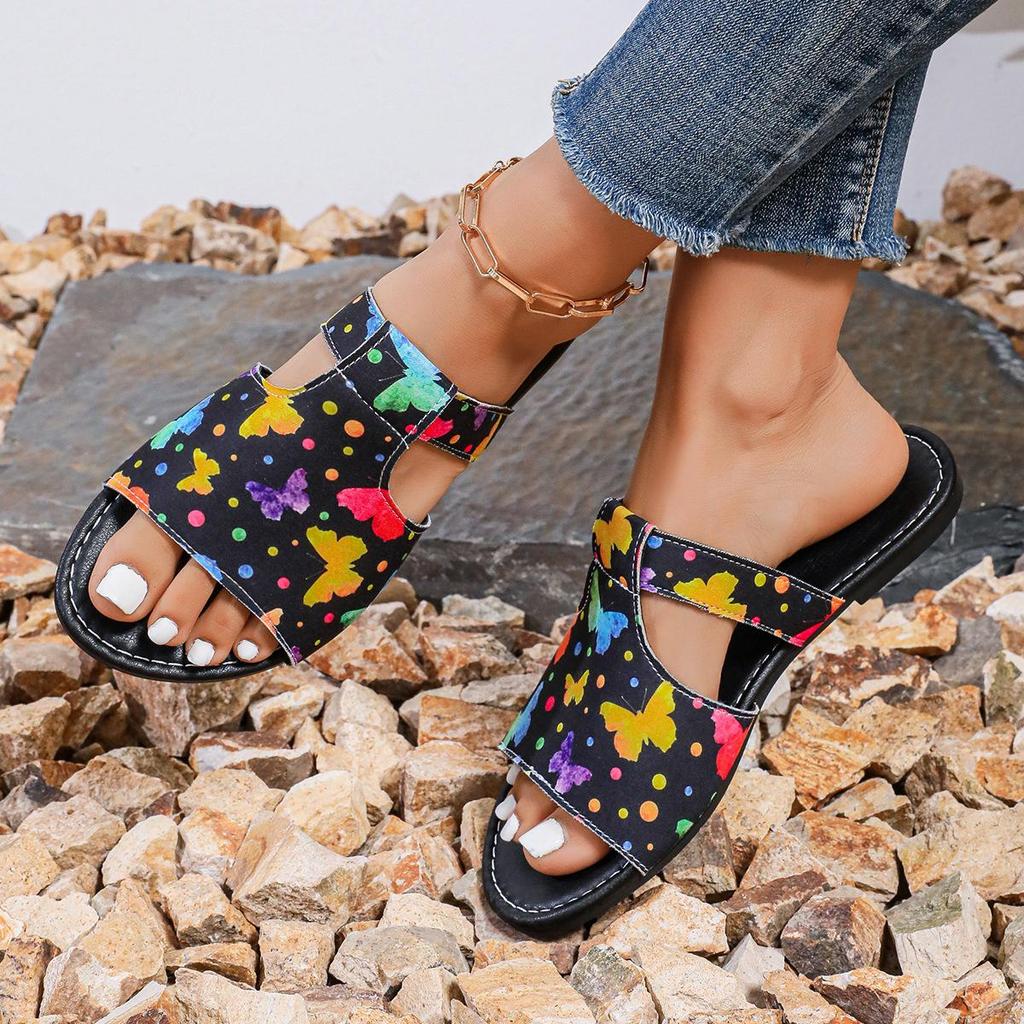 2024 Summer Women's Breathable Roman Style Color Block Sandals: European & American Flat Slippers
