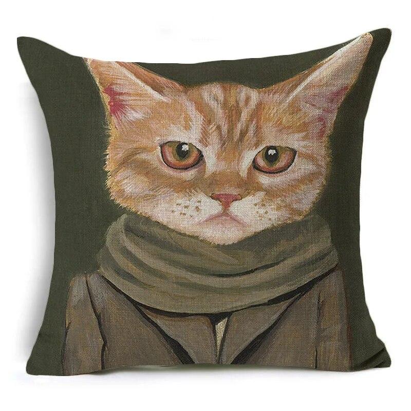 Cute Cartoon Animal Pet Cat Decorative Pillowcase Gift  Sofa Car Office Seat Cushion Cover Bedroom Room Home Decor