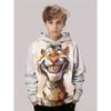 Sweat à capuche imprimé dessin animé créatif d'automne motif 3D amusant confortable pour le sport et les loisirs manches longues pour enfants ample polyvalent sans poche