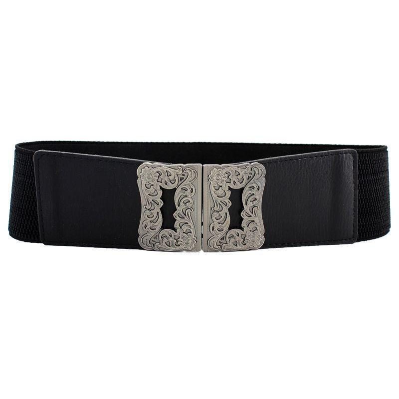 Stylish Women's Black Elastic Waist Belt For Dresses And Coats Perfect For All Seasons