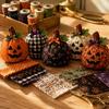 Window Sill Thanksgiving Decorations Fall Quilting Fabric for Patchwork Pumpkins, Square Autumn Precut Quilted Fabric, Vintage Polka Farmhouse