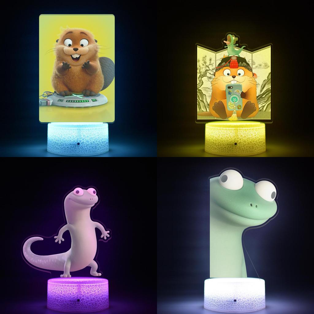 Hoppers River Beaver Transformation Plan Night Light With Remote Control For Kids Room Decor