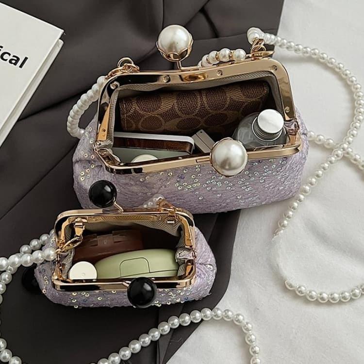 Borsa con Doppia Chiusura a Perla di Celebrità Francese