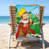 1pc Curious George8 Beach Towel with Custom Name, Beach/Swimming/Bath/Picnic/Camping Towel, Suitable for Seaside Beaches