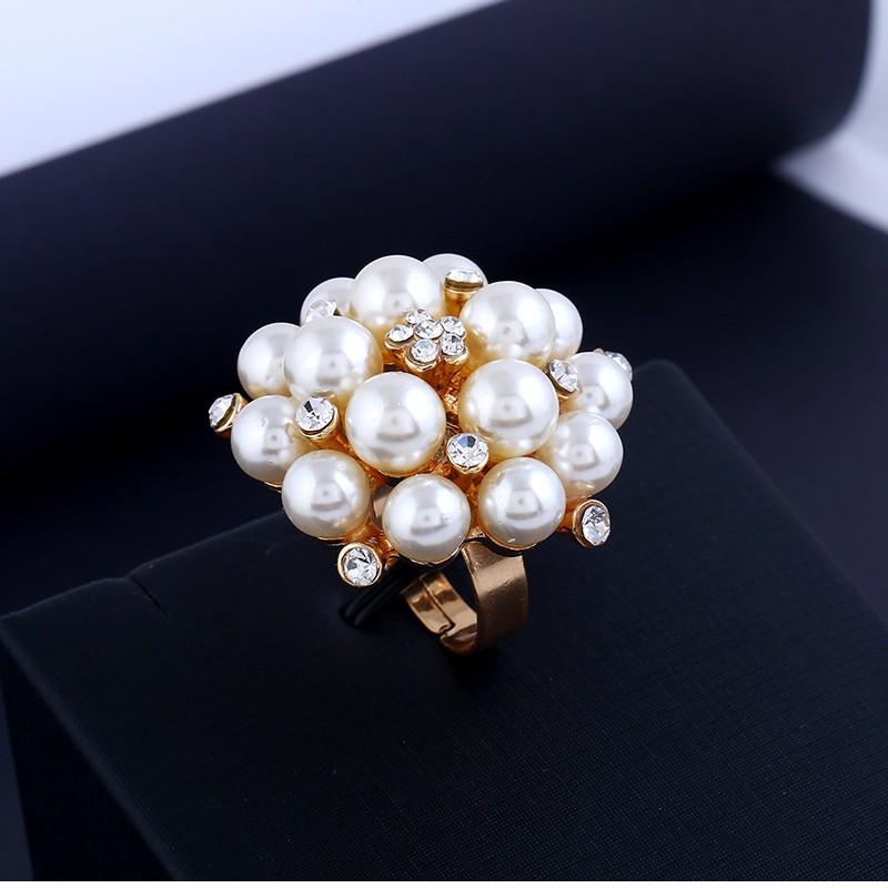 Elegant Floral Diamond Knuckle Ring - Adjustable Retro European Style