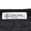 ORCIVAL wool Border Pattern Long sleeve sweater 5 Black series knit Men's Used