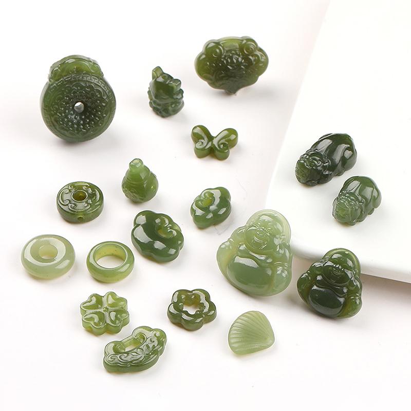1 Set DIY Bracelet Necklace Accessories Natural Stone Carved Bead Pixiu Prayer Bead Supplies For Jewelry Making