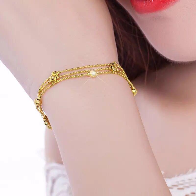 Позолоченный матовый многослойный браслет-манжета - Lulutong Корейский стиль Ювелирный подарок