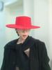 Dámský červený jazzový klobouk z vlněné plsti - Podzim Zima Retro Široká krempa