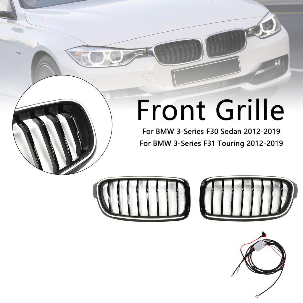 Glänzende Schwarze Frontniere Grill Passend für BMW 3er F30 F31 F35 2012-2019