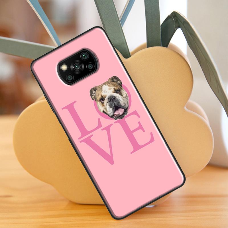 Tlukot srdce anglického buldoka Pro POCO X3 Pro X3 GT F3 M3 M4 Pro Pouzdro Pro Xiaomi Mi 11 Lite Mi 11T Pro 10T Zadní kryt
