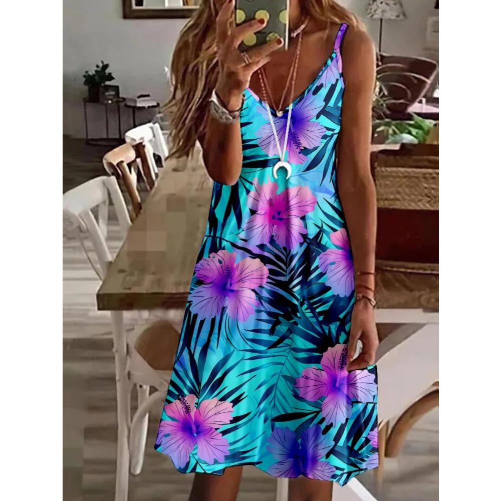 Robe débardeur élégante pour femme, nouvelle collection printemps-été avec imprimé