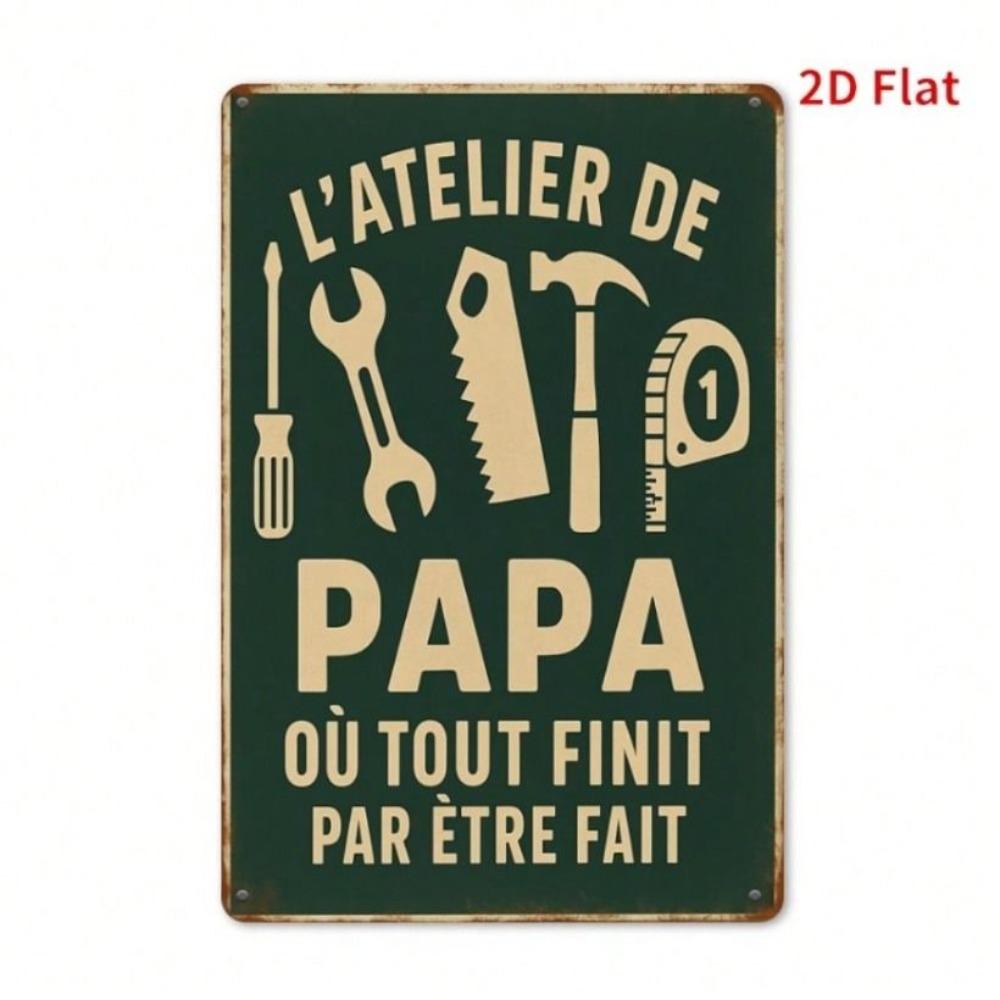 Metal Wall Art Vintage Sign for Garage Dad Gift Workshop
