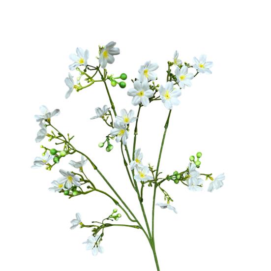 3-Fork Artificial Flower, Realistic Fake Silk Flower with Stem, Faux Bloom for Wedding Party Home Office Table Centerpiece Decoration