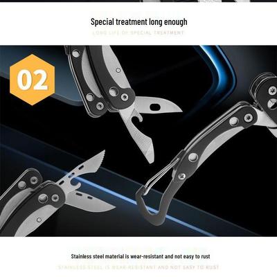 Compact Multi-Tool Keychain: Folding Knife, Pliers, and EDC Emergency Gear
