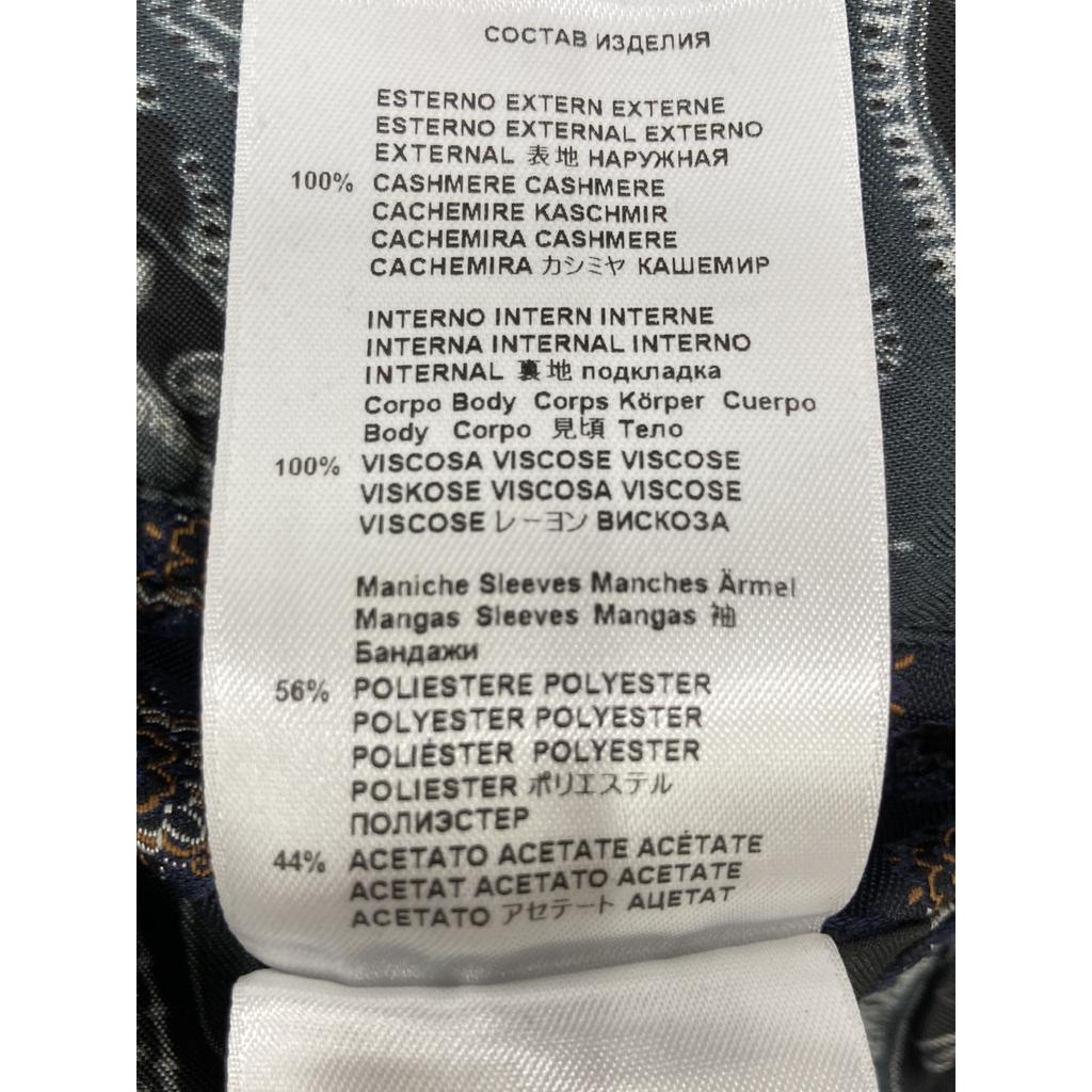 Etro Gray Cashmere 100 Lining Paisley Pattern Long Coat Coat 50 grayUsed