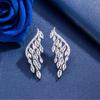 Elegant Zirconia Angel Wings Stud Earrings – Fashionable New Style for Women's Chic Personality and Celebrity Appeal