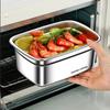 Portable Camping Sealed Lunch Box Stainless Steel Food Containers Leak-proof Bento Crisper Kitchen Storage Boxes with Lids