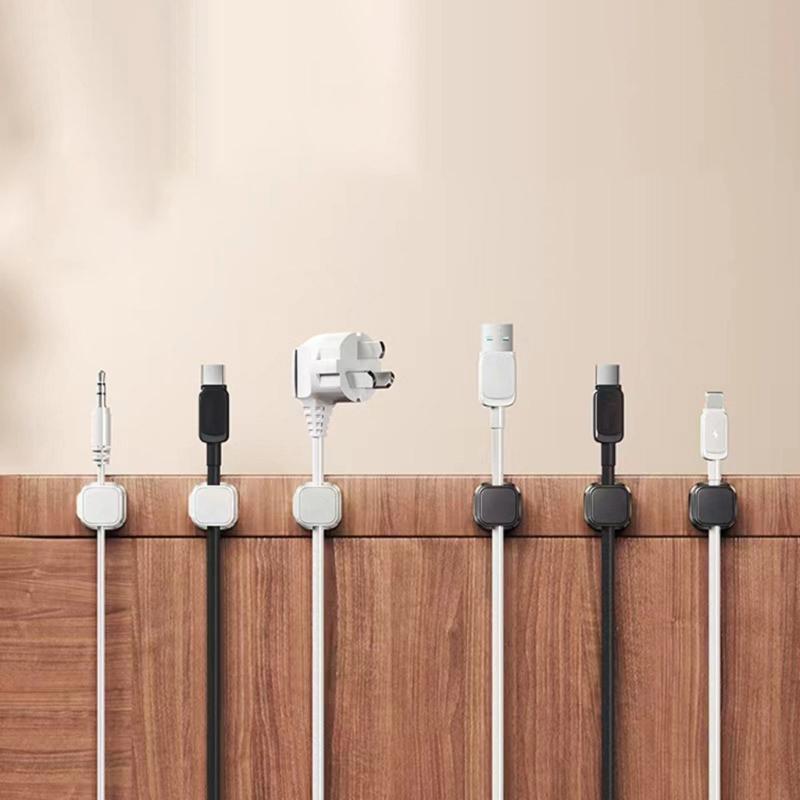 Magnetic Mouse Wire Organizers Desktop Cable Clip Protectors Cord Winder Self-Adhesive USB Charging Line Holder