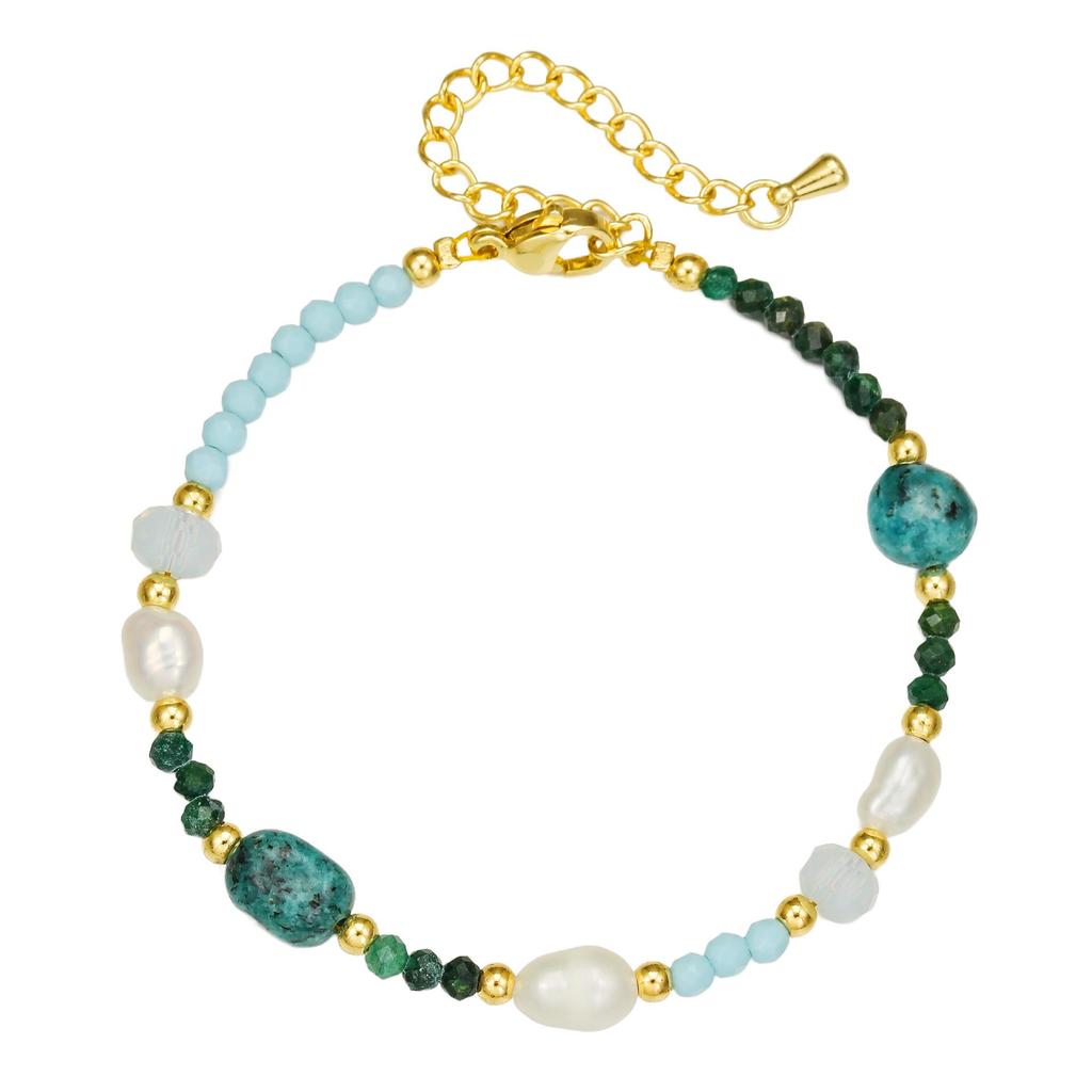 Herbst- und Winter-Set aus Süßwasserperlen (Armband & Halskette) – Eleganter Schmuck mit zarten Geistersteinen für einen femininen Touch