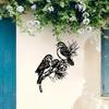 Vintage Wall Art Black Forged Iron Hummingbird Lotus Home Office Decoration