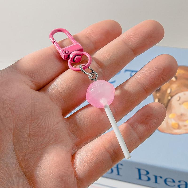 Cute Resin Candy Lollipop Keychain Mini 3D Simulation Food Key Rings For Women Girls Handbag Pendant Diy Kids Jewelry Gifts