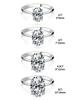 925 Zilver 1-8CT Zircon Prachtige Glanzende Ovalen Steen Ring Voor Vrouwen Verloving Bruiloft Luxe Hoge Kwaliteit Fijne Sieraden