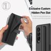 Carcasă pliabilă pentru telefon cu fantă ascunsă pentru stilou încorporată pentru Samsung Galaxy Z Fold 4 Husă cu acoperire completă cu balamale magnetice Galaxy Z Fold4