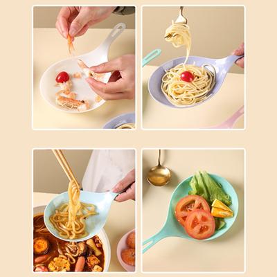 Korean Handheld Dish  White With Handle Large Spoon Tray Fries Fried Chicken Snack Plate Fruit Dessert Cake Platter