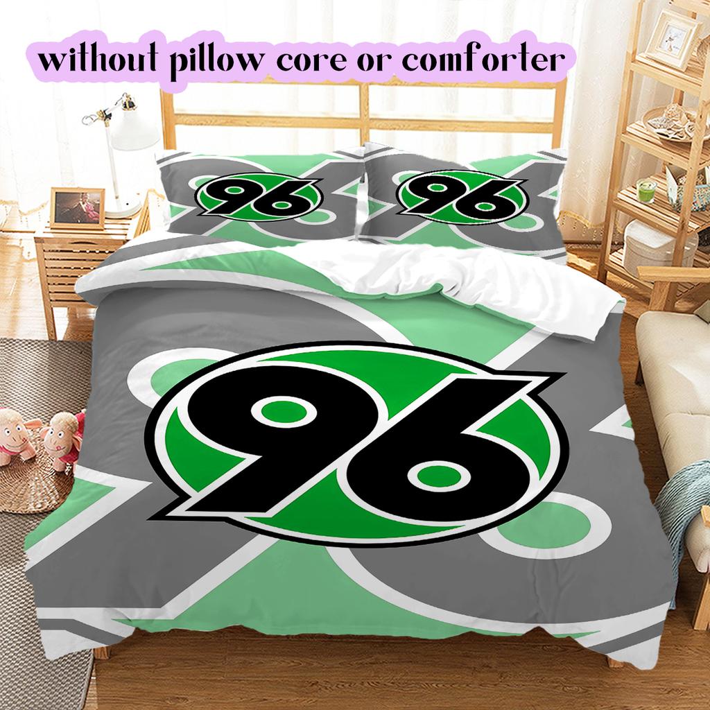 Hannover 96 Pattern Bedding Quilt Set Quilt Cover Pillowcase Home Decoration Birthday Gift (1 * Duvet Cover + 2 * Pillowcase, Without Core)