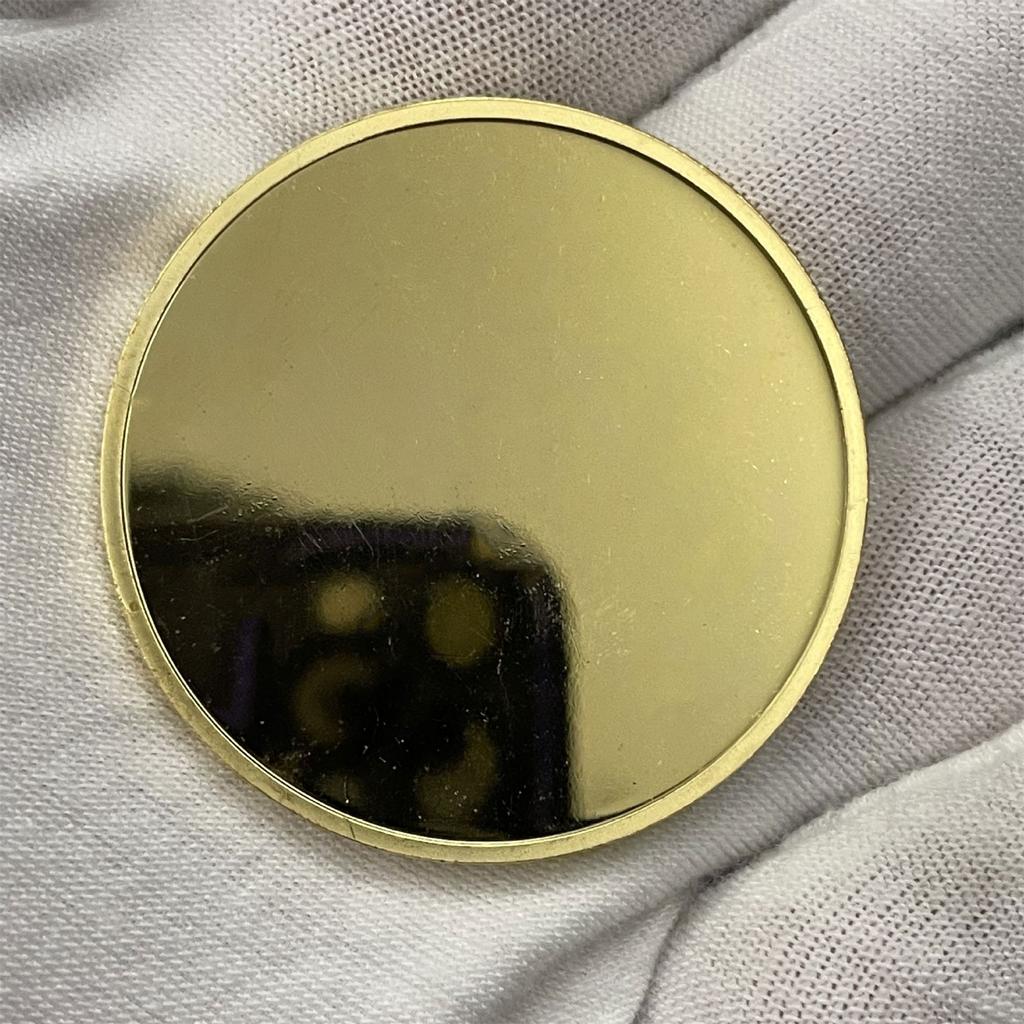 Pack of 10 Engraving Mirrored Blanks Challenge Coin Solid Brass Plated 40mm with Clear Protective Case for Crafting