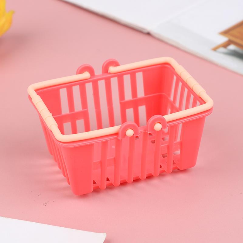 Shopping Basket Toys Kids Mini Supermarket Shopping Hand Basket Model Dollhouse