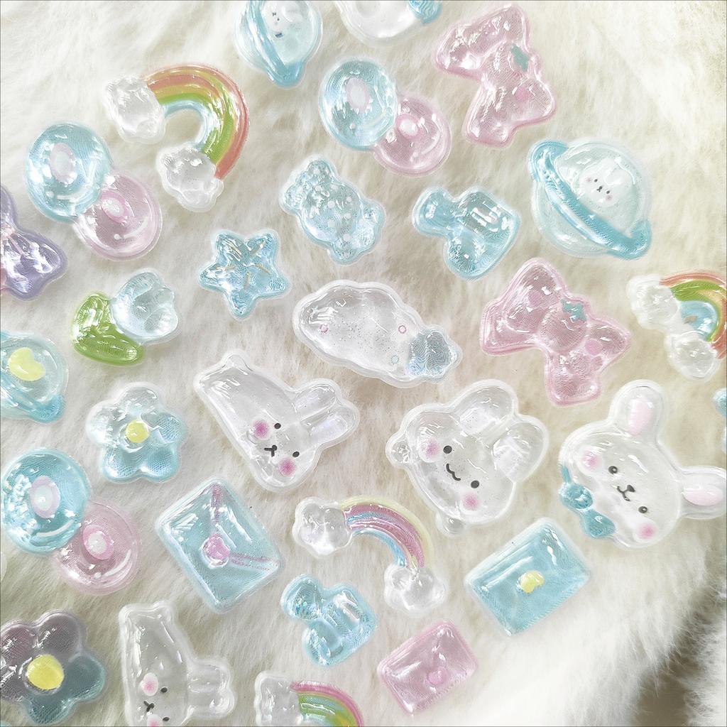 High Quality 2026 3D embossed crystal cute stickers children's reward toys phone cases and fun and cute decorations
