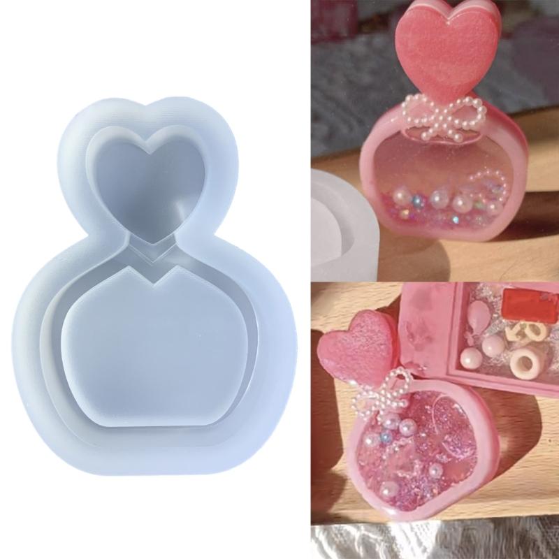 Perfume Bottle Silicone Mold Quicksand Epoxy Casting Molds Resin Shaker Mold DIY Pendant Keychain Jewelry Making Mold