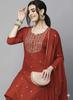 Women Designer Cotton Blend Kurta Pant Dupatta Set Party Wear Top Tunic Kurti Dress