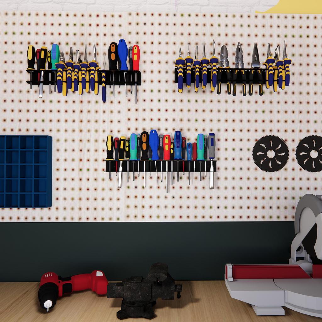 Wall-Mounted Heavy-Duty Metal Tool Holder & Storage Rack Space-Saving Storage for Pliers & Screwdrivers Perfect Gift for Men/Fathers