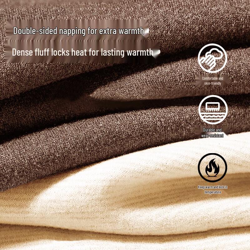 TonLion Men's Fleece-Lined Semi-High Collar Thermal T-Shirt