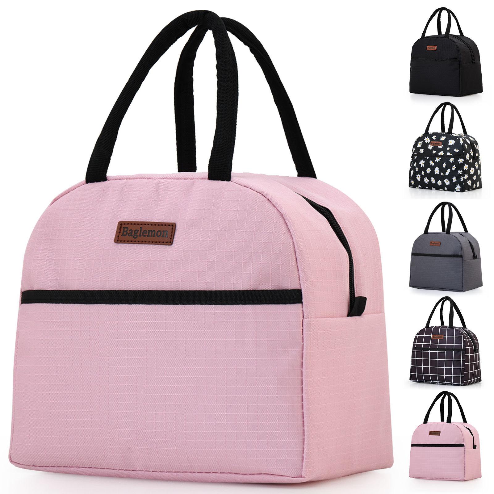 

New lunch box bags hand-held bento bags, thickened rice bags, and fashionable lunch box bags рожевий