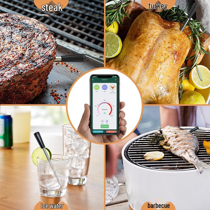 Smart Waterproof Bluetooth BBQ Thermometer with App