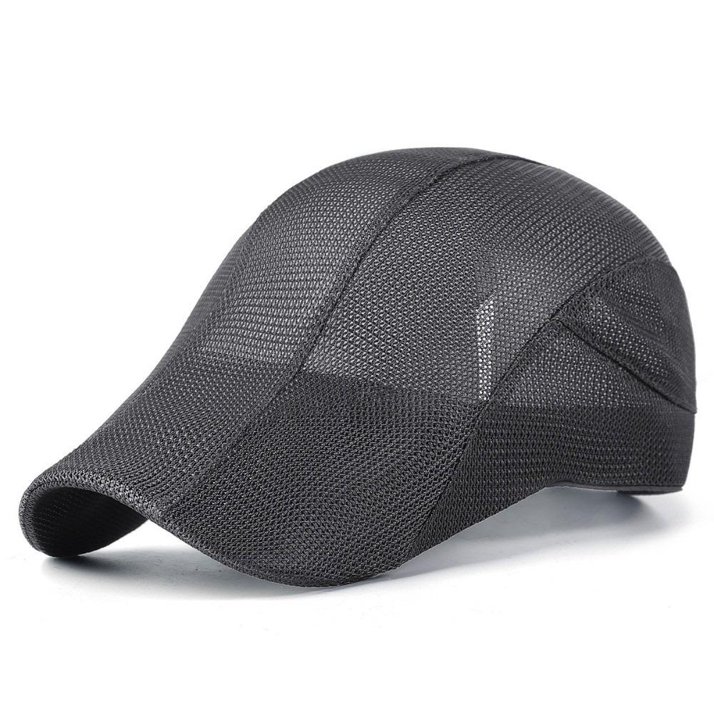 Vintage Summer Forward Cap Solid Panel Full Mesh Baseball Cap Adjustable Breathable Painter Hat Sun Hat