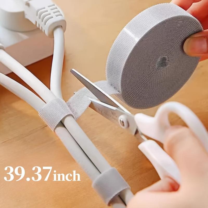 

1 Roll Reusable Cable Ties - Multi-Purpose Fastening Tape for Cord Organization, Wire Management, and Storage - No Battery Needed