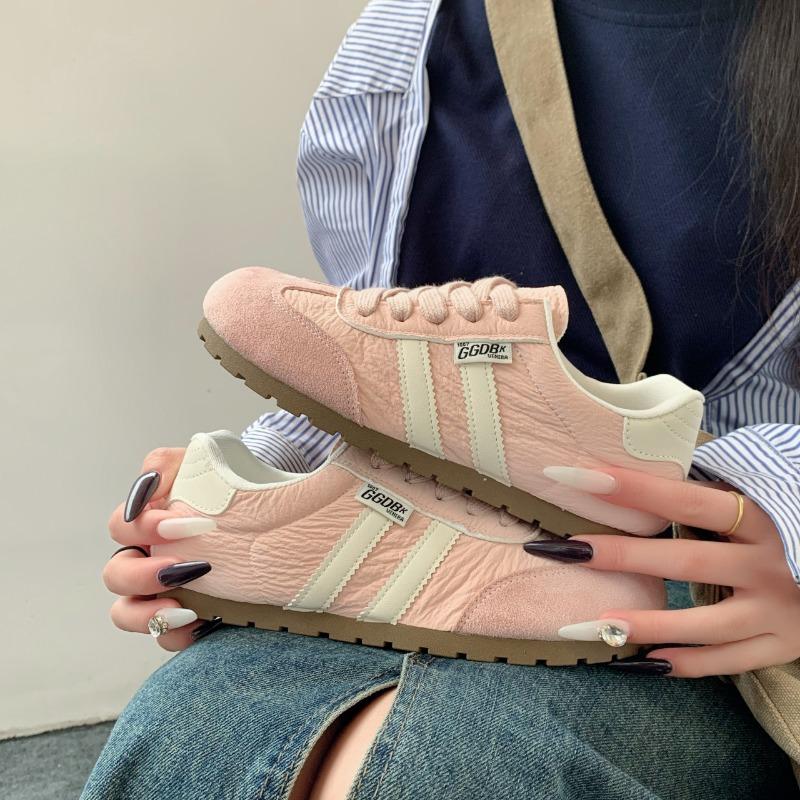 

Женские осенние новые повседневные туфли на плоской подошве, маленькие белые туфли на мягкой подошве, под юбки, спортивная обувь 40 розовый