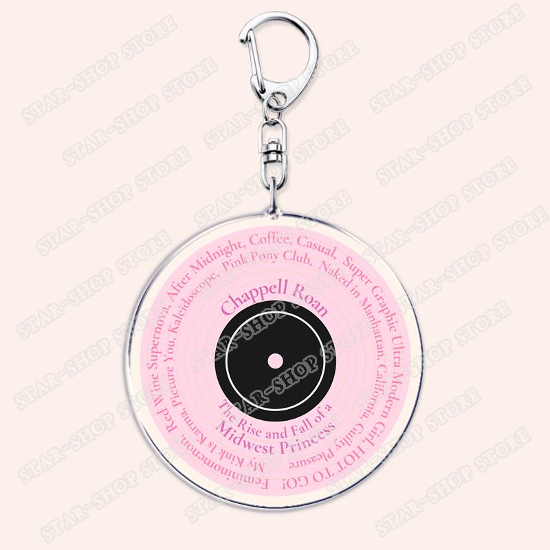 Aesthetic Indie Red Record Music Keychains for Women Accessories Bag Retro Vinyl Label Player Key Chain Fans Gifts Keyrings