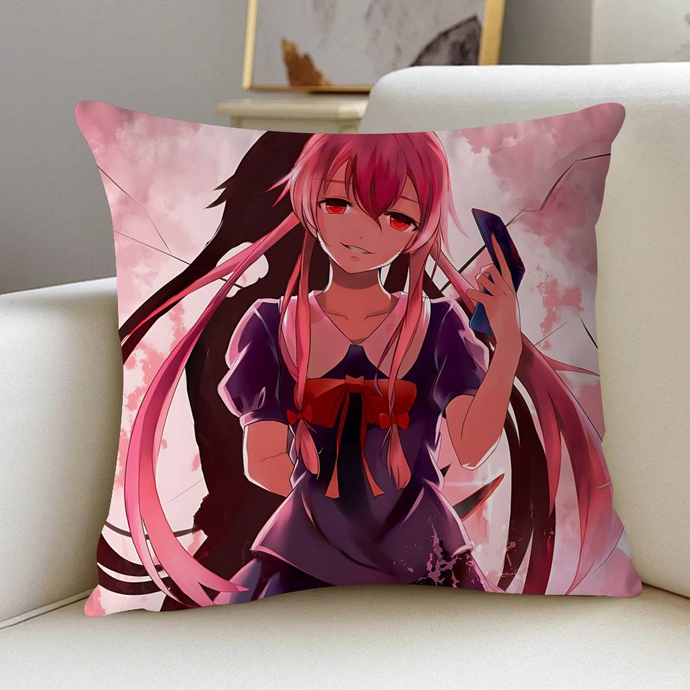 Gasai Y-Yuno Pillow Cover Sofa Cushion Cover Home Room Decoration Children Gift